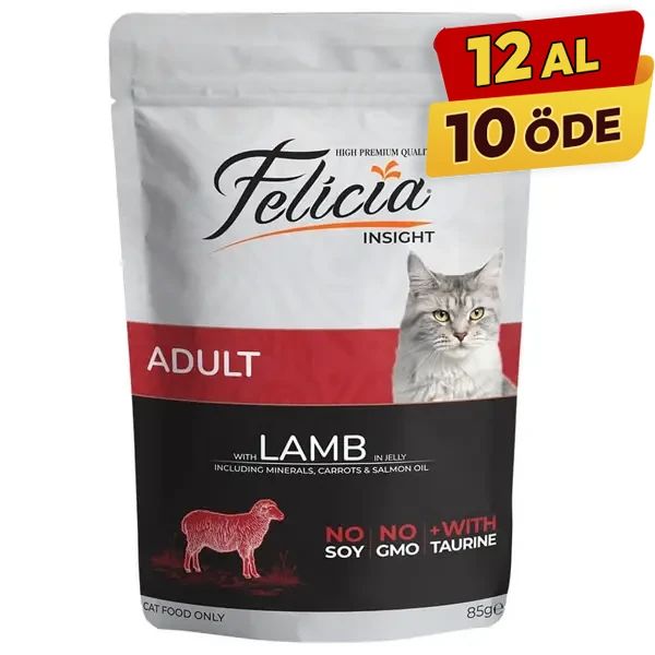 [FLCP-005] Felicia Tahılsız Kuzu Etli Pouch Yetişkin Konserve Kedi Maması (1 Adet)