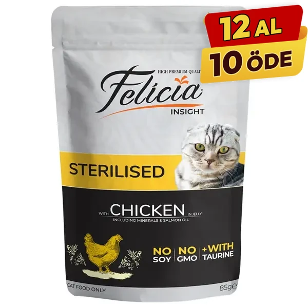 [FLCP-007] Felicia Tavuklu Pouch Kısırlaştırılmış Konserve Kedi Maması (1 Adet)