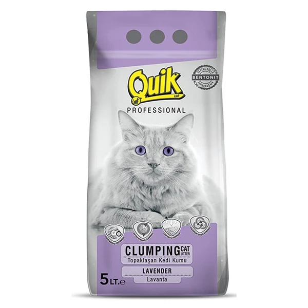 Quik Lavanta Kokulu Bentonit Topaklanan Kedi Kumu