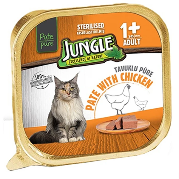 [JNGA-002] Jungle Tavuklu Pate Yetişkin Kısırlaştırılmış Konserve Kedi Maması (1 Adet)
