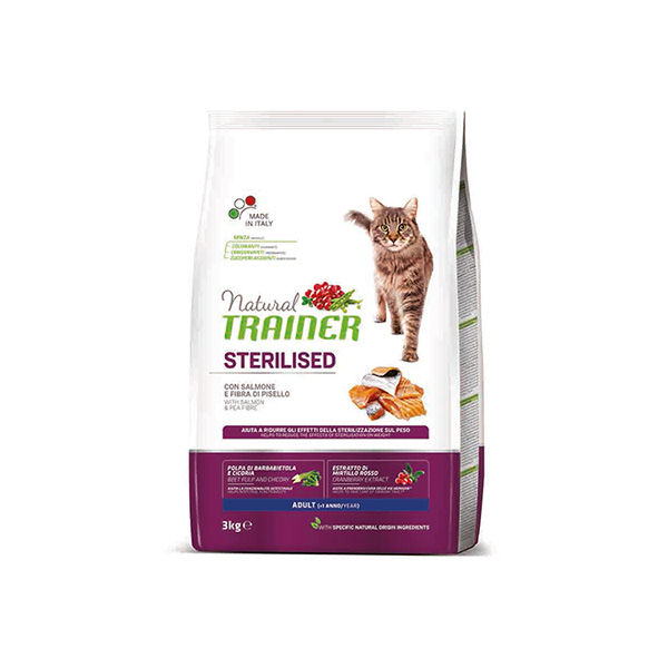 [225-924927] Natural Trainer Sterilised Salmon Somonlu Kısırlaştırılmış Kedi Maması (3 Kg)