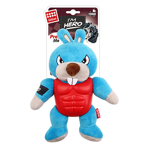 [PIGW-319] Gigwi Sesli Süper Kahraman Tavşan Peluş Köpek Oyuncağı