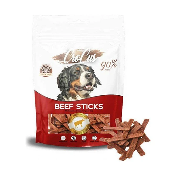 [320-005] Crocus Sticks Biftekli Tahılsız Köpek Ödül Maması (1 Adet)