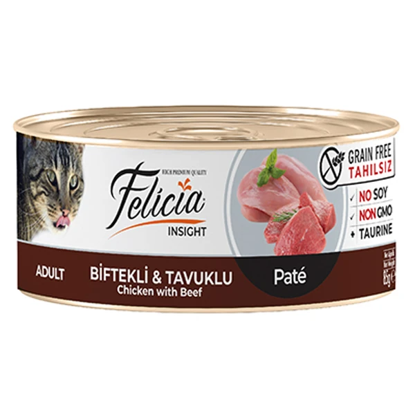 [FLCK-010] Felicia Biftekli Tavuklu Kıyılmış Yetişkin Konserve Kedi Maması (1 Adet)