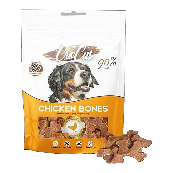 [320-001] Crocus Bones Tavuklu Tahılsız Köpek Ödül Maması (1 Adet)