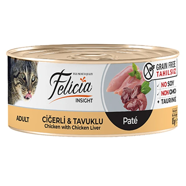 [FLCK-012] Felicia Ciğerli Tavuklu Kıyılmış Yetişkin Konserve Kedi Maması (1 Adet)
