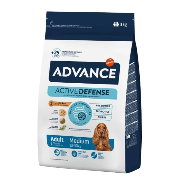 [223-508319] Advance Adult Medium Tavuklu Orta Irk Yetişkin Köpek Maması (3 Kg)