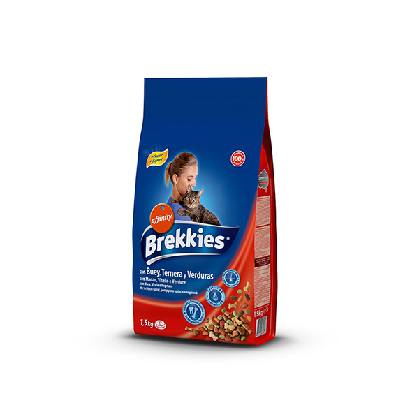 [222-922813ASD] Brekkies Excel Sığır Etli ve Sebzeli Yetişkin Kedi Maması (1.5 Kg)