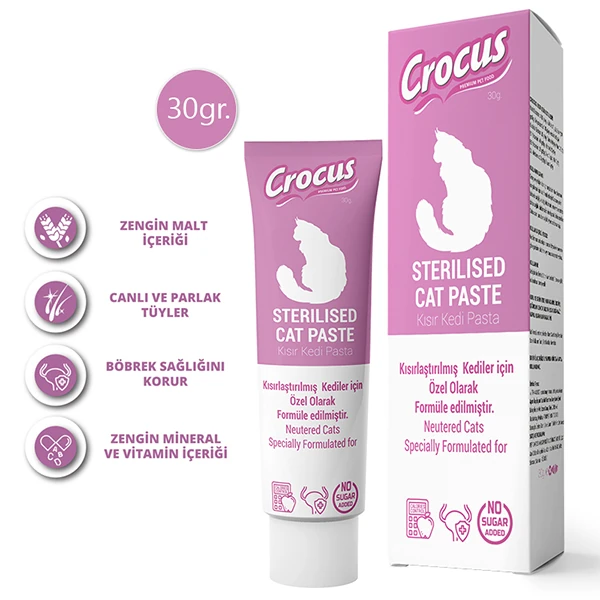 Crocus Sterilised Kısırlaştırılmış Kedi Malt Macunu