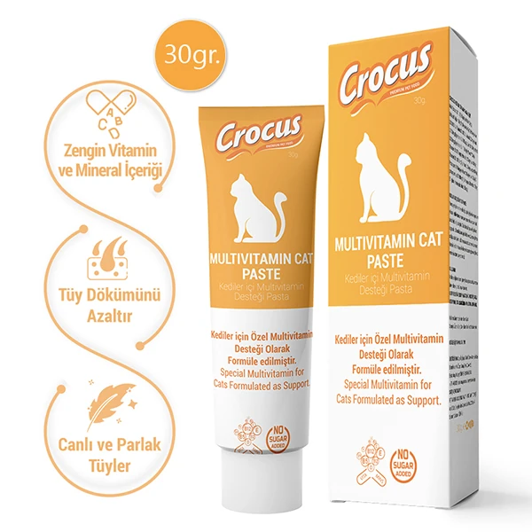 [321-13] Crocus Multivitamin Yavru/Yetişkin/Hamile Kedi Macunu