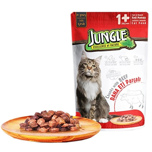 [JNGO-006] Jungle Dana Etli Pouch Yetişkin Konserve Kedi Maması (1 Adet)
