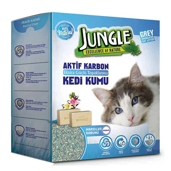 [BNT-023] Jungle İnce Taneli Karbonlu ve Marsilya Sabunlu Topaklanan Kedi Kumu (1 Adet)
