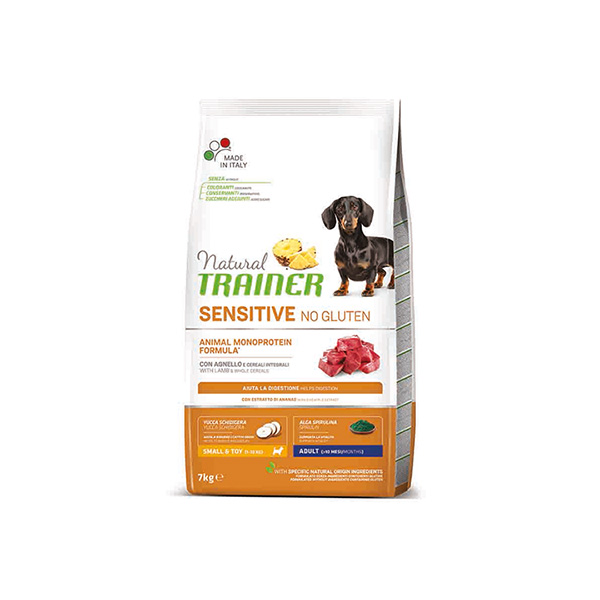 [225-925250] Natural Trainer Kuzu Etli Glutensiz Hassas Yetişkin Küçük Irk Köpek Maması (7 Kg)