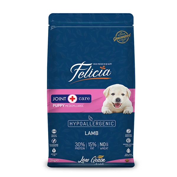[FLC-003] Felicia Düşük Tahıllı Etli Orta ve Büyük Irk Yavru Köpek Maması (3 Kg, Hipoalerjenik)