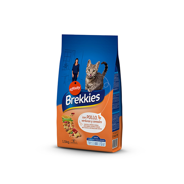 [222-922766] Brekkies Excel Tavuklu ve Sebzeli Yetişkin Kedi Maması