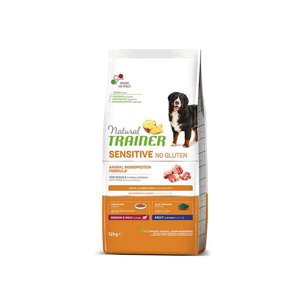 [225-925255] Natural Trainer Domuz Etli Glutensiz Hassas Yetişkin Köpek Maması