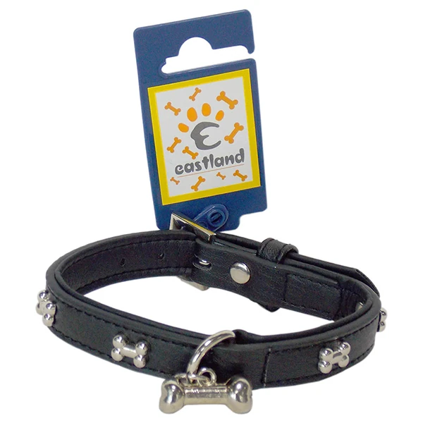 [520-200339ASD] Eastland Deri Metal Kemik işlemeli Köpek Boyun Tasması
