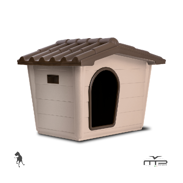 [390-2003ECOMR07VE18] Mp Bergamo Eco Sprint Plastik Köpek Kulübesi 99x70x75 Cm (Bej/Kahverengi)