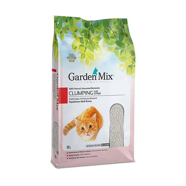 [513-PTGR003] Garden Mix İnce Taneli Kokusuz Kedi Kumu (10 Lt, 1 Adet)