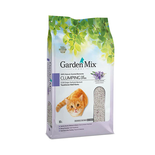 [513-PTGR001] Garden Mix Bentonit İnce Taneli Lavanta Kokulu Kedi Kumu (10 Lt, 1 Adet)