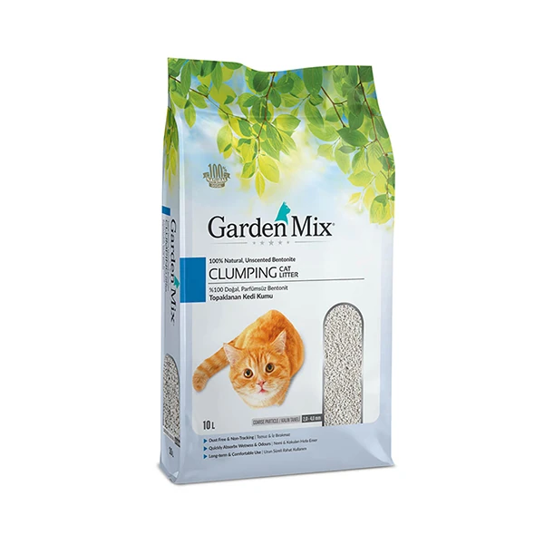[513-PTGR005] Garden Mix Kalın Taneli Kokusuz Kedi Kumu (10 Lt, 1 Adet)