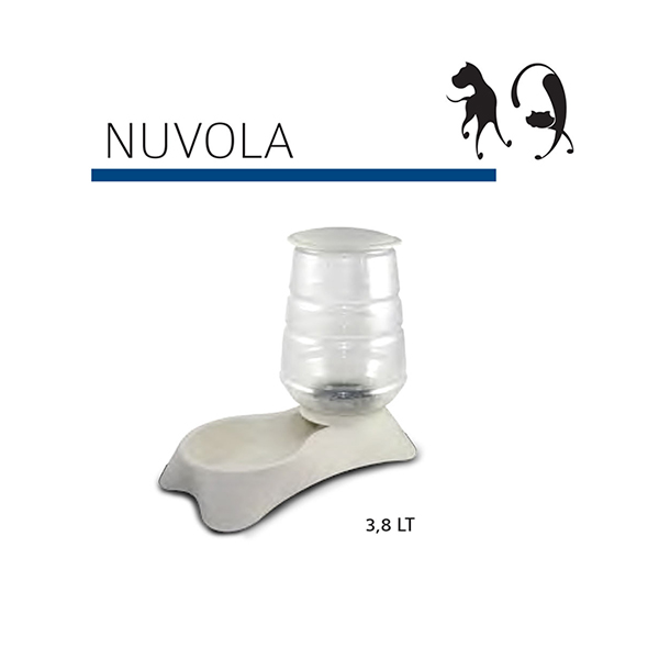 [390-2953BN05] Mp Bergamo Nuvola Kedi ve Köpek Hazneli Mama ve Su Kabı (3.8 Lt)