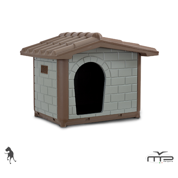 [390-2104ECOMR07VE18] Mp Classic Kennel Duvar Desenli Köpek Kulübesi Gri/Kahverengi