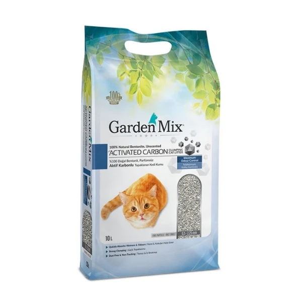[513-PTGR025] Garden Mix Aktif Karbonlu Topaklaşan Bentonit Kedi Kumu (10 Lt, 1 Adet)