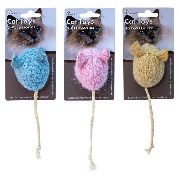 [520-CT19293] Eastland Fare Şekilli İpli Peluş Kedi Oyuncağı