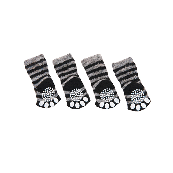 [555-15225] Karlie Köpek Çorabı Gri/Siyah (45x32 Mm, Small)