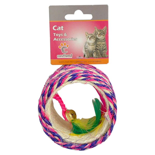 [520-554354] Eastland Renkli İpli Halka Kedi Oyuncağı
