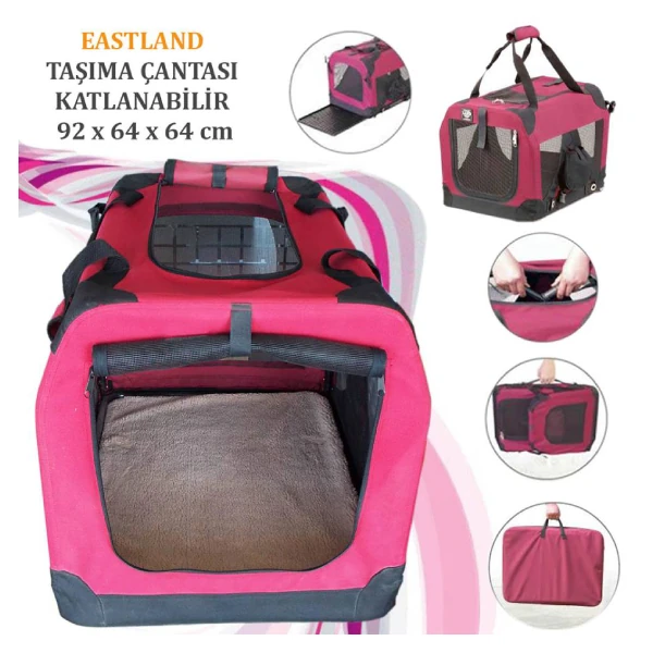 [520-604605ASD] Eastland Katlanabilir Köpek Taşıma Çantası Pembe