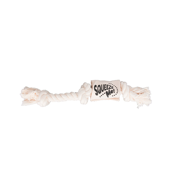 [555-514552] Karlie Sesli Stres Halatı Köpek Oyuncağı Beyaz (35 Cm)