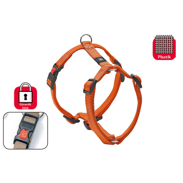 [555-67791] Karlie Kilitli Köpek Göğüs Tasması Kırmızı (35-45 Cm, Small)