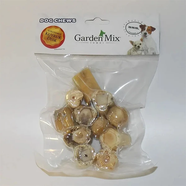 [570-008] Garden Mix Kurutulmuş Dana Kuyruk Disk Köpek Ödül Maması (1 Adet)