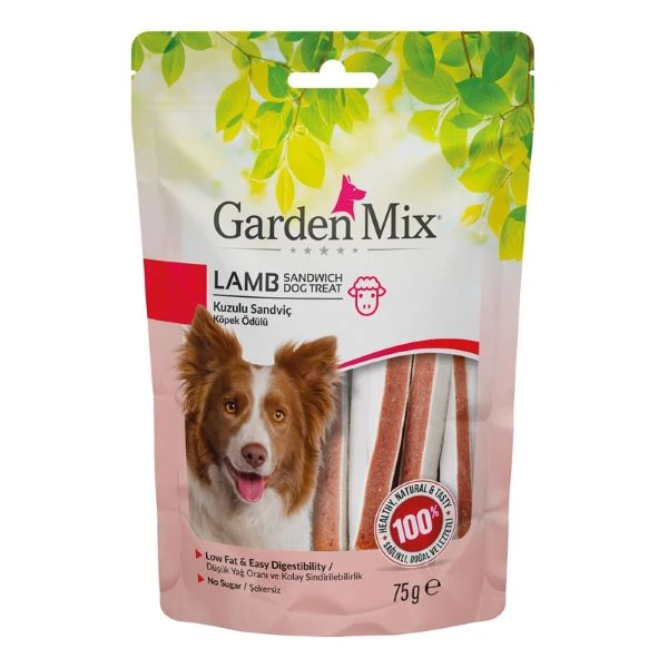 [590-31042011] Garden Mix Kuzulu Sandviç Düşük Yağlı Şekersiz Köpek Ödül Maması (1 Adet)