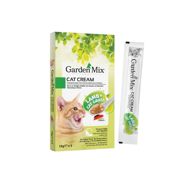 [581-02] Garden Mix Kedi Çimi ve Kuzulu Sıvı Kedi Ödül Maması (1 Adet)