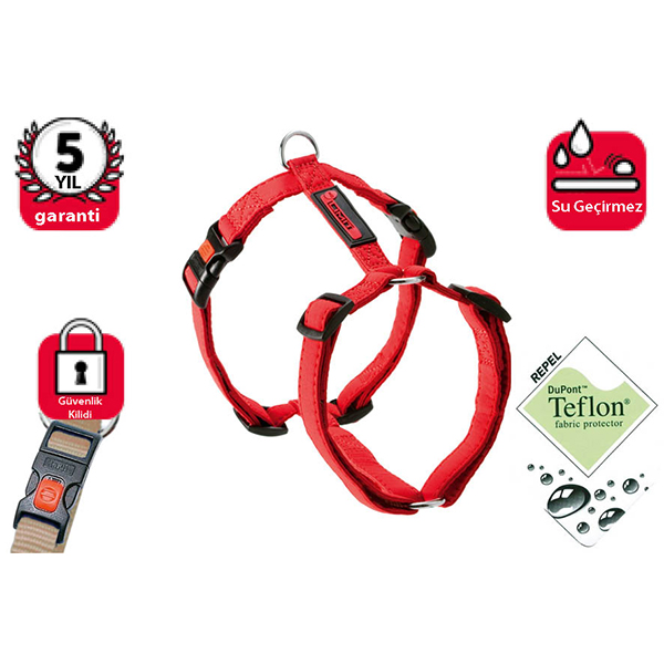 [555-65018] Karlie Teflon Kilitli Köpek Göğüs Tasması Kırmızı (45-70 Cm, Small)