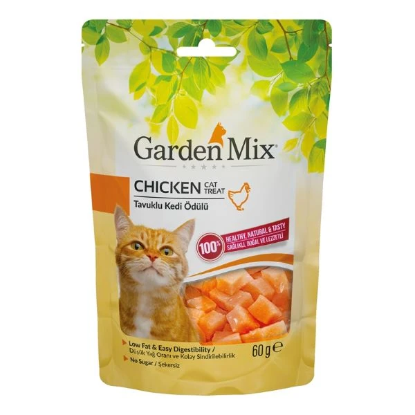 [590-32012008] Garden Mix Tavuklu Düşük Yağlı Şekersiz Kedi Ödül Maması (1 Adet)