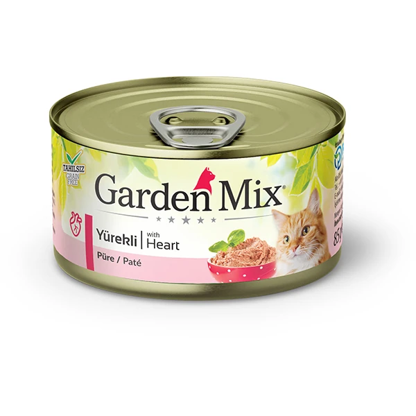 [580-005] Garden Mix Yürekli Tahılsız Kıyılmış Konserve Kedi Maması (1 Adet)