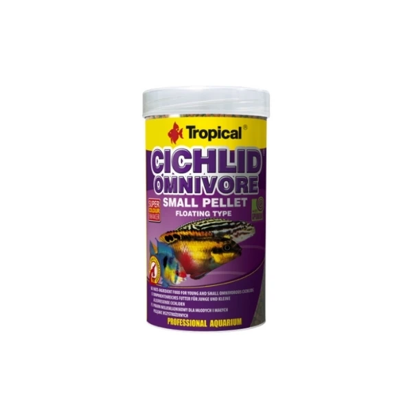 [5900469609545] Tropical Cichlid Omnivore Pellet Karışık Beslenen Cichlid Balıkları için Pellet Balık Yemi (90 Gr, 250 Ml)