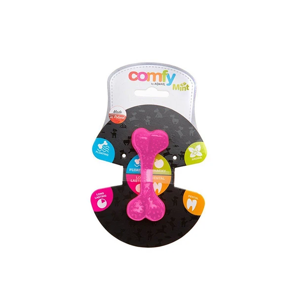 [113380] Aquael Comfy Dental Naneli Diş Kaşıyıcı Köpek Kemik Oyuncağı (Pembe, 8.5 Cm)