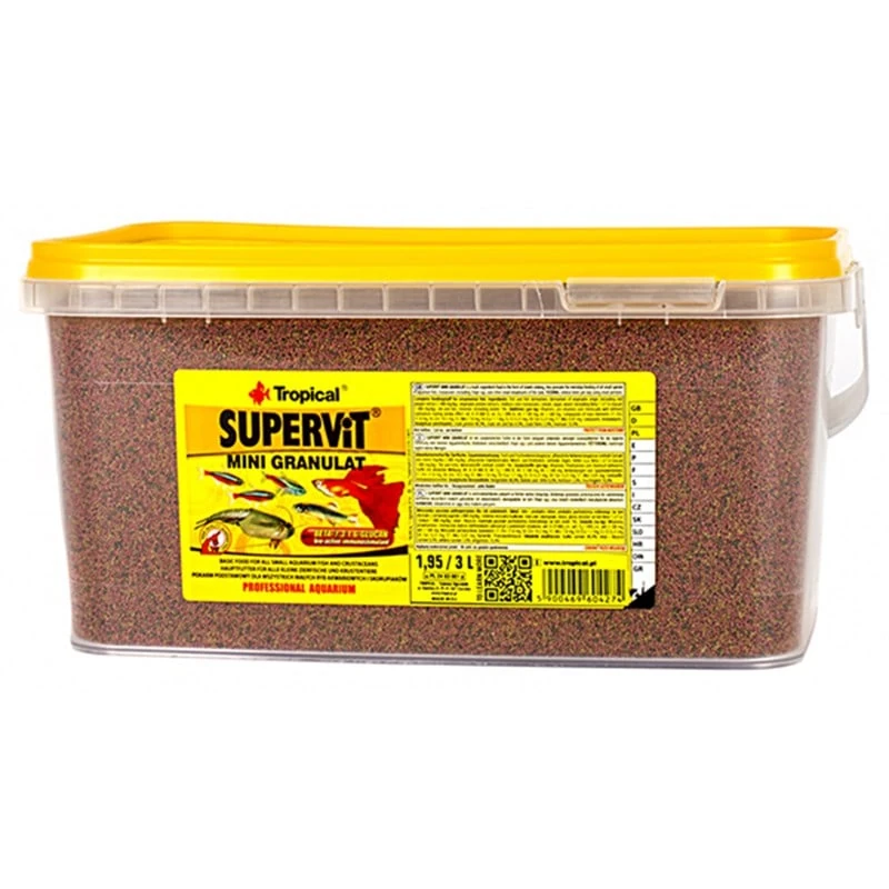[5900469604274] Tropical Süpervit Mini Granulat Küçük Akvaryum Balıkları için Granül Balık Yemi (3 Lt 1.95 Kg)