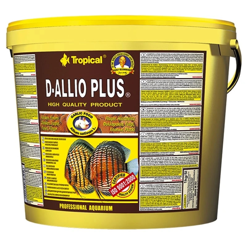 [5900469723487] Tropical D-Allio Plus Flake Discus Balıklar için Sarımsaklı Pul Balık Yemi (11 Lt 2 Kg, 100 Ml)