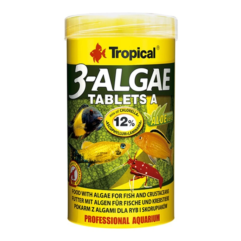 [5900469207321] Tropical 3-Algae Tablet A Tatlı ve Tuzlu Su Balıkları için Yosunlu Yem