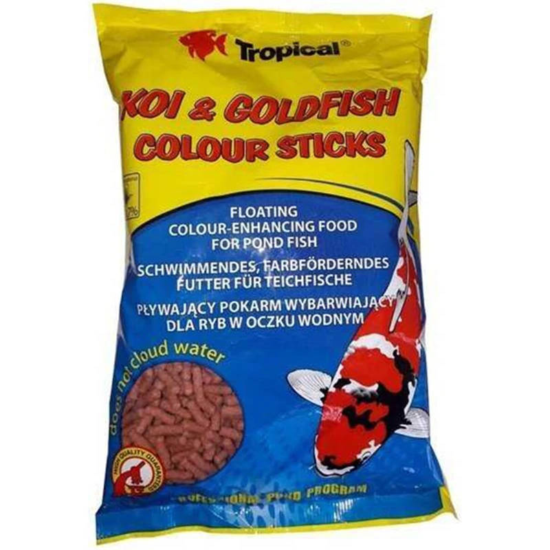 [5900469403549] Tropical Koi Goldfish Colour Sticks Havuz Balıkları için Renklendirici Temel Balık Yemi (90 Gr)