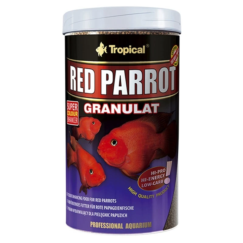 [5900469607169] Tropical Red Parrot Granulat Kırmızı Papağan Balıkları için Granül Balık Yemi (400 Gr)
