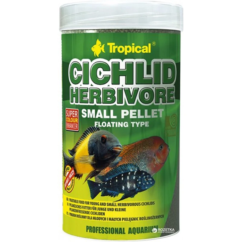 [5900469608548] Tropical Cichlid Herbivore Pellet Otobur Cichlid için Balık Yemi Smalll 250 Ml (90 Gr)