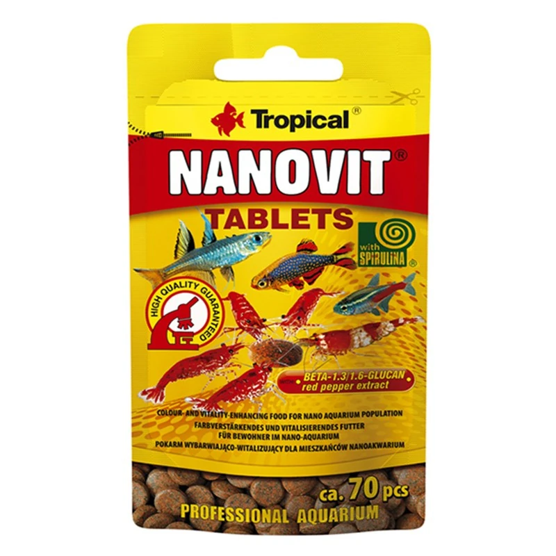 [5900469207017] Tropical Nanovit Spirulina Akvaryum Balıkları için Renklendirici Tablet Yem