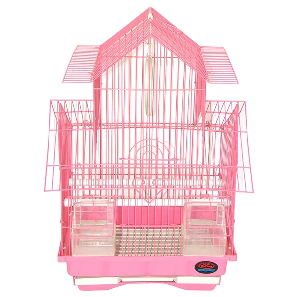 [600-A201] Dayang Çinevi Kuş Kafesi (Pembe, 29.5x22.3x46 Cm)